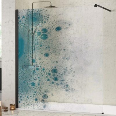 Paroi-de-douche-salle-de-bain-verre-imprimé-motif-effet-mousse-Miroiteries-Dubrulle