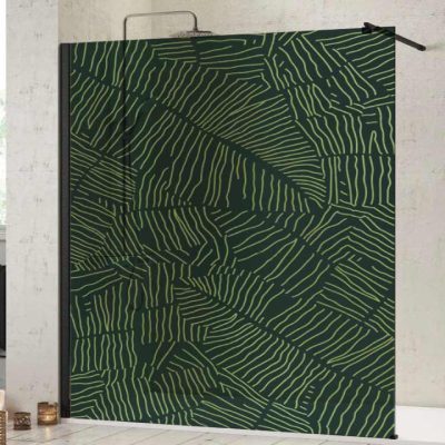 pare-douche-paroi-verre-trempé-impression-numérique-feuillage-vert- Miroiteries-Dubrulle