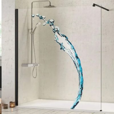 paroi-douche-verre-trempé-impression-numérique-vague- Miroiteries-Dubrulle