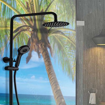 salle-de-bain-mur-fond-de-douche-verre-imprimé-cocotier-plage-Miroiteries-Dubrulle